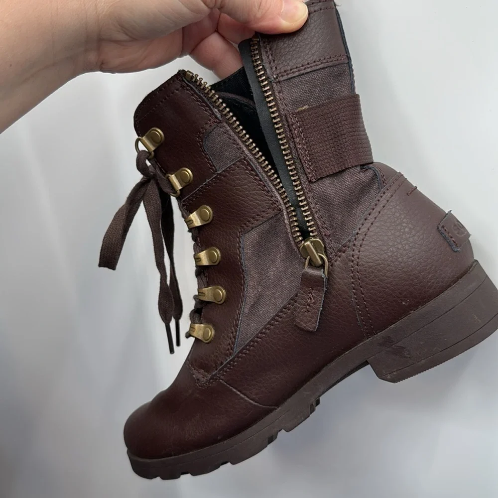 Sorel Women's Brown Emelie Conquest Boots Size 5 Zipper and Lace Up - Picture 14 of 14